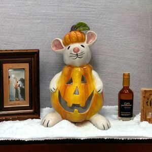 Blue Sky Clayworks Mouse Pumpkin Costume Tealight Holder